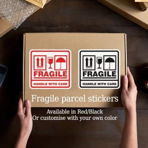 Fragile this way up stickers