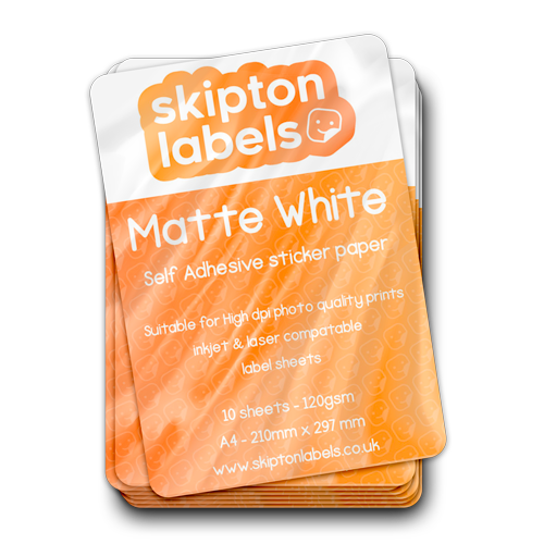 Matte white sticker paper