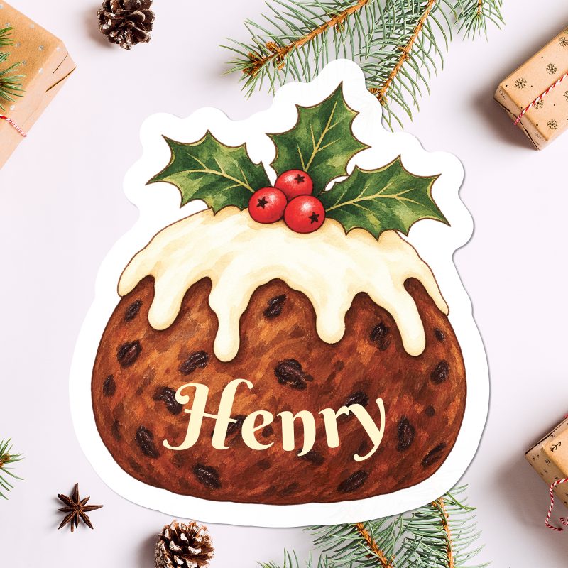 Personalised Christmas Pudding Stickers