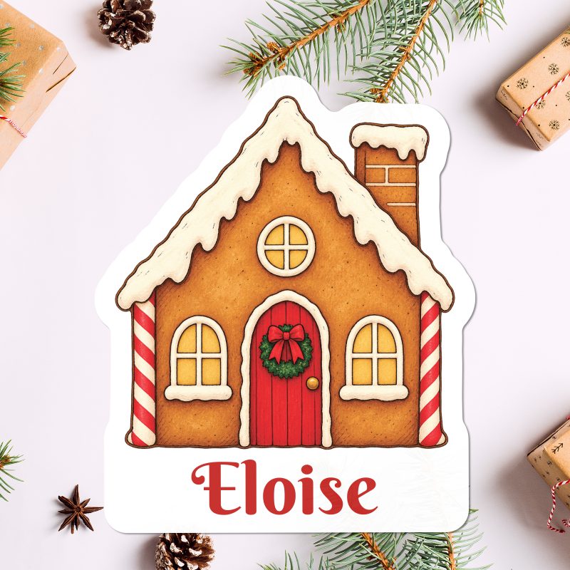 Personalised Gingerbread House Stickers