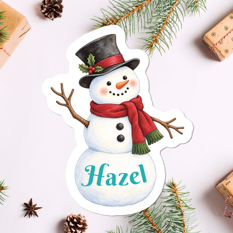 Personalised Snowman Christmas Stickers