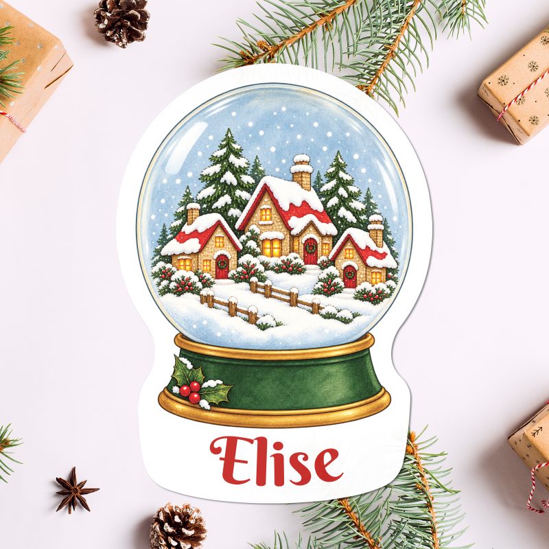 Personalised Christmas Snow Globe Stickers