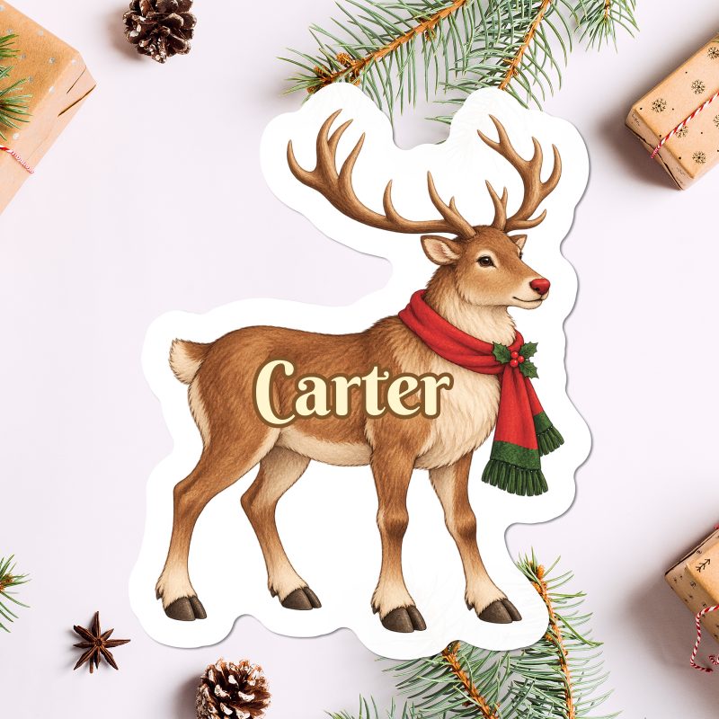 Personalised Christmas Reindeer Stickers